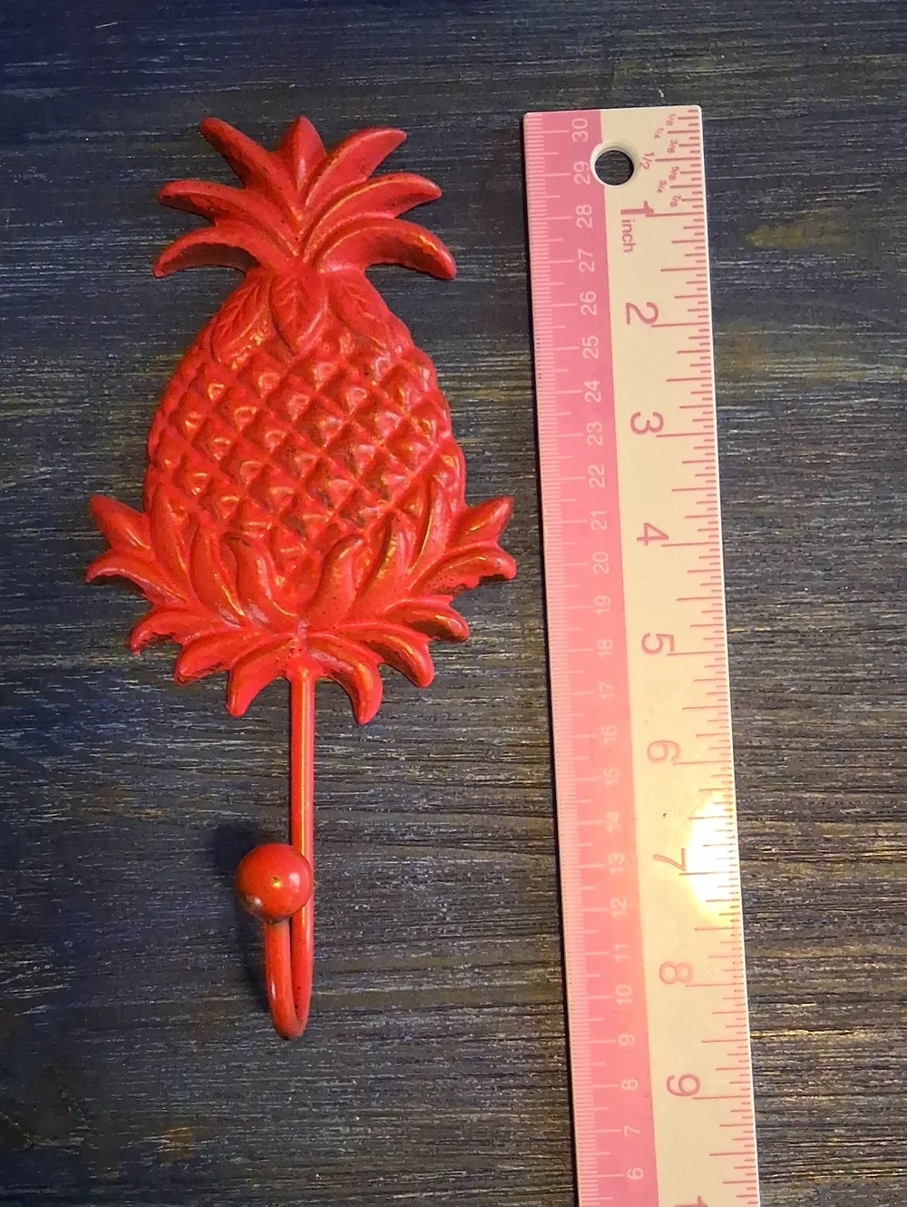 Set of 3 Metal Pineapple Wall Hooks - Decorative Home Accent